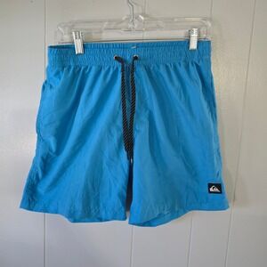 Quiksilver Swim Trunks Mens Medium Blue Good Elastic Waist Board Shorts
